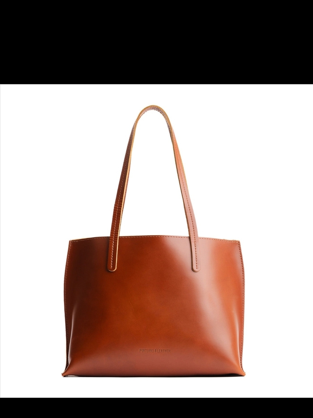 Smooth Madrone Leather Tote with Long Shoulder Straps